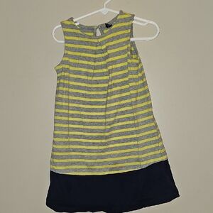 GAP Toddler Dress with Yellow and Gray Stripes